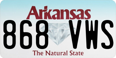 AR license plate 868VWS