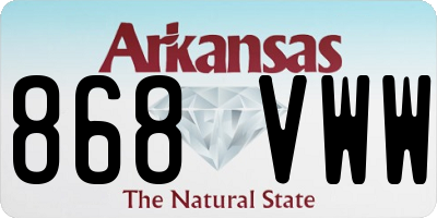 AR license plate 868VWW