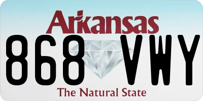 AR license plate 868VWY