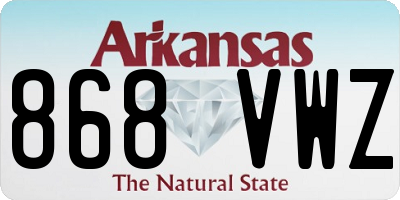 AR license plate 868VWZ