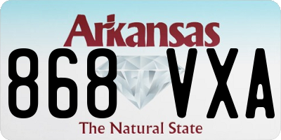 AR license plate 868VXA