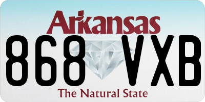 AR license plate 868VXB