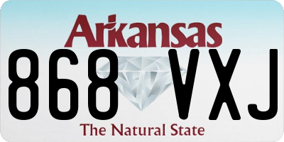 AR license plate 868VXJ
