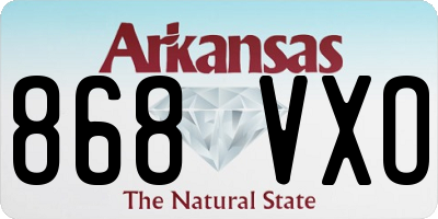 AR license plate 868VXO