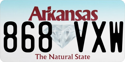 AR license plate 868VXW