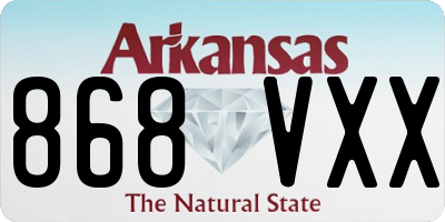 AR license plate 868VXX