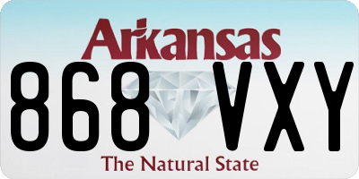 AR license plate 868VXY
