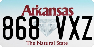 AR license plate 868VXZ