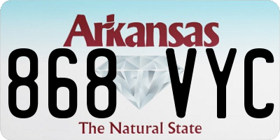 AR license plate 868VYC