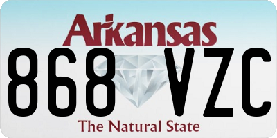 AR license plate 868VZC