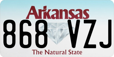AR license plate 868VZJ