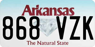 AR license plate 868VZK