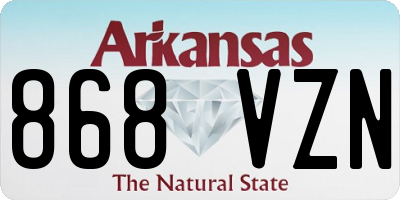 AR license plate 868VZN