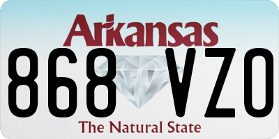 AR license plate 868VZO