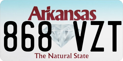 AR license plate 868VZT