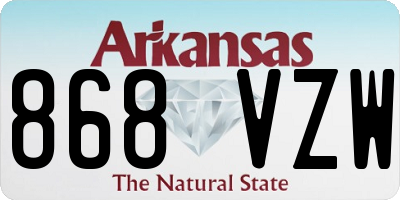 AR license plate 868VZW