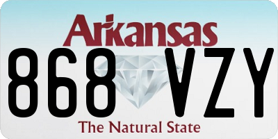 AR license plate 868VZY