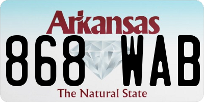 AR license plate 868WAB