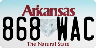 AR license plate 868WAC