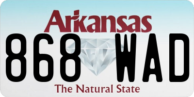 AR license plate 868WAD