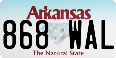AR license plate 868WAL