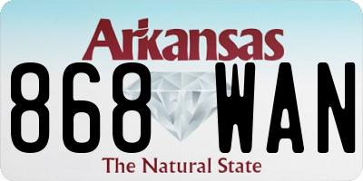 AR license plate 868WAN