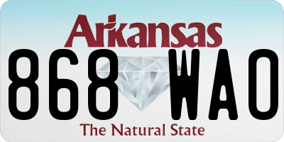 AR license plate 868WAO