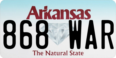 AR license plate 868WAR