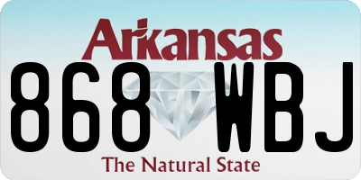AR license plate 868WBJ