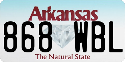 AR license plate 868WBL