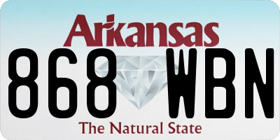 AR license plate 868WBN