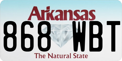 AR license plate 868WBT
