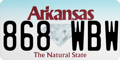 AR license plate 868WBW