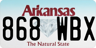 AR license plate 868WBX