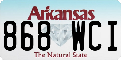 AR license plate 868WCI