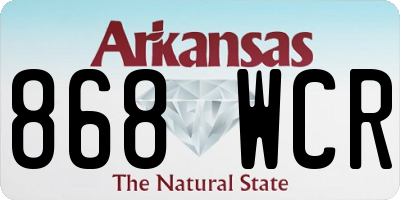 AR license plate 868WCR