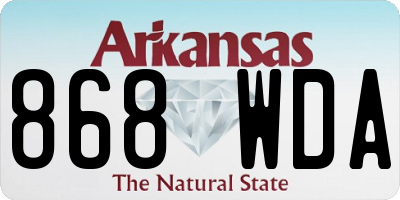 AR license plate 868WDA