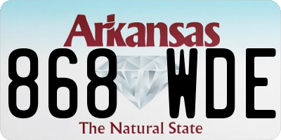 AR license plate 868WDE