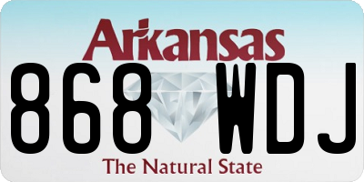 AR license plate 868WDJ