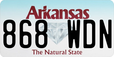 AR license plate 868WDN