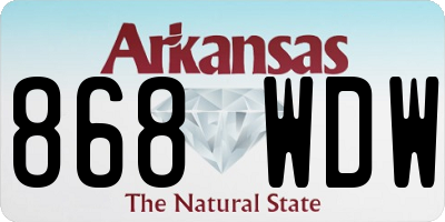 AR license plate 868WDW