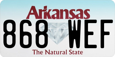 AR license plate 868WEF