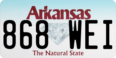 AR license plate 868WEI