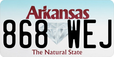 AR license plate 868WEJ