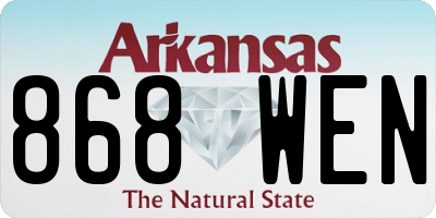 AR license plate 868WEN