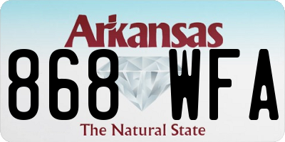 AR license plate 868WFA