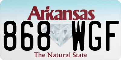 AR license plate 868WGF