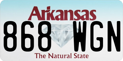 AR license plate 868WGN