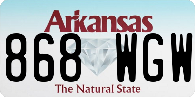 AR license plate 868WGW