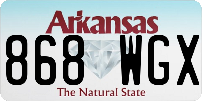 AR license plate 868WGX